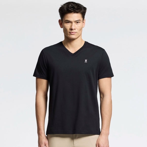 Psycho Bunny Men's Classic V Neck S/S T-Shirt Size Medium Light Blue - Picture 7 of 8